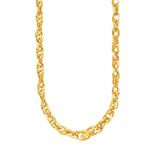 14k Yellow Gold Ornate Prince of Wales Chain Necklace-0