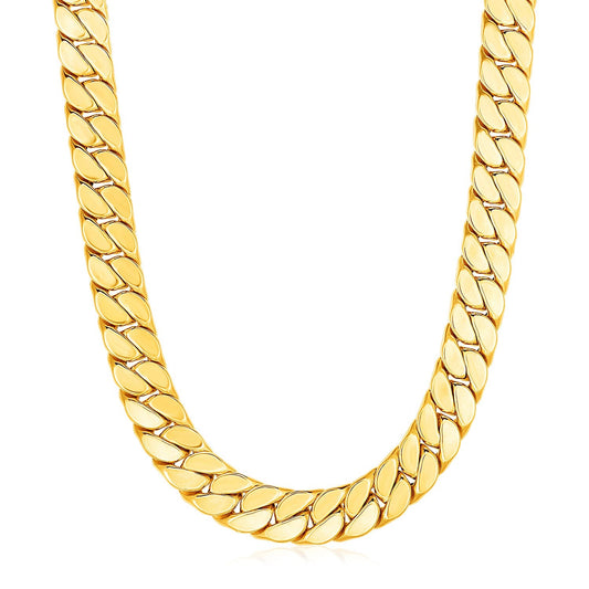 14k Yellow Gold Mens Curb Chain Necklace-0