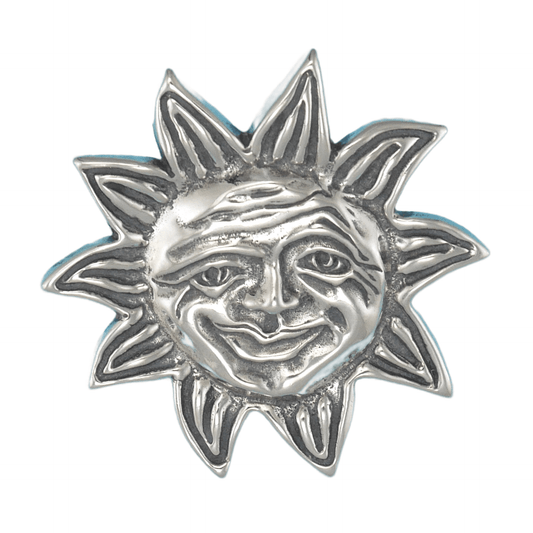 Vintage Sterling Silver Sun Face Pendant for Necklace | Sterling Silver Sun Face Pendant for Necklace | Vintage